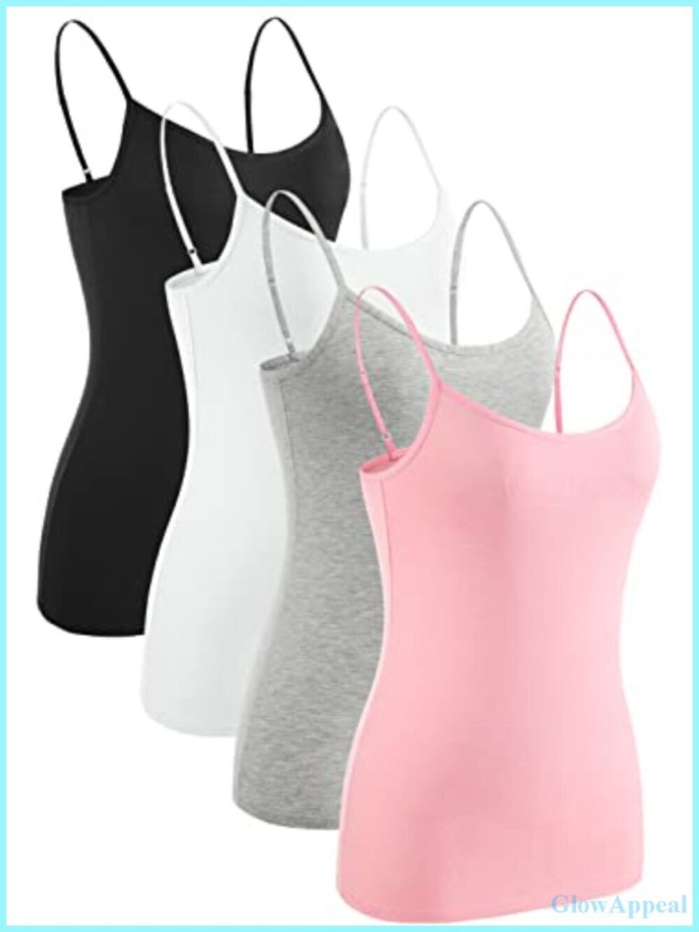 4 Pack Women's Modal Spandex Camisole Undershirt Adjustable Spaghetti Strap
